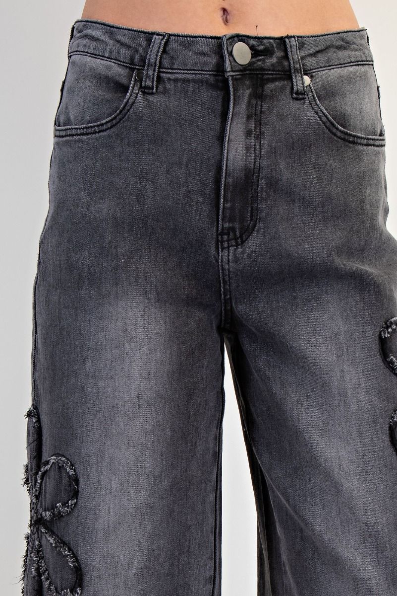 Flower Patch Denim Pants