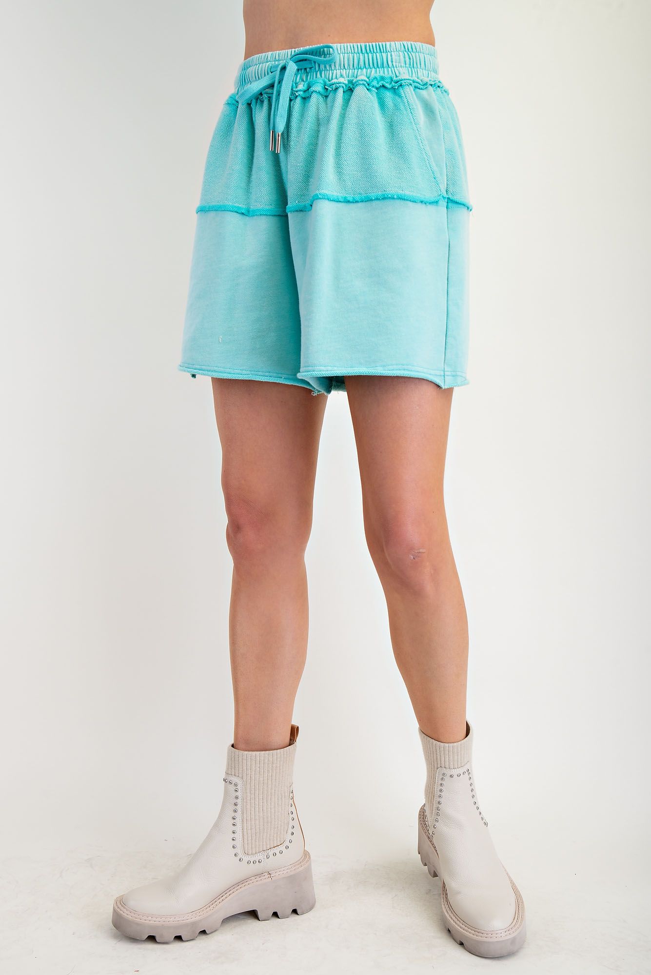 Mineral Wash Terry Knit Shorts