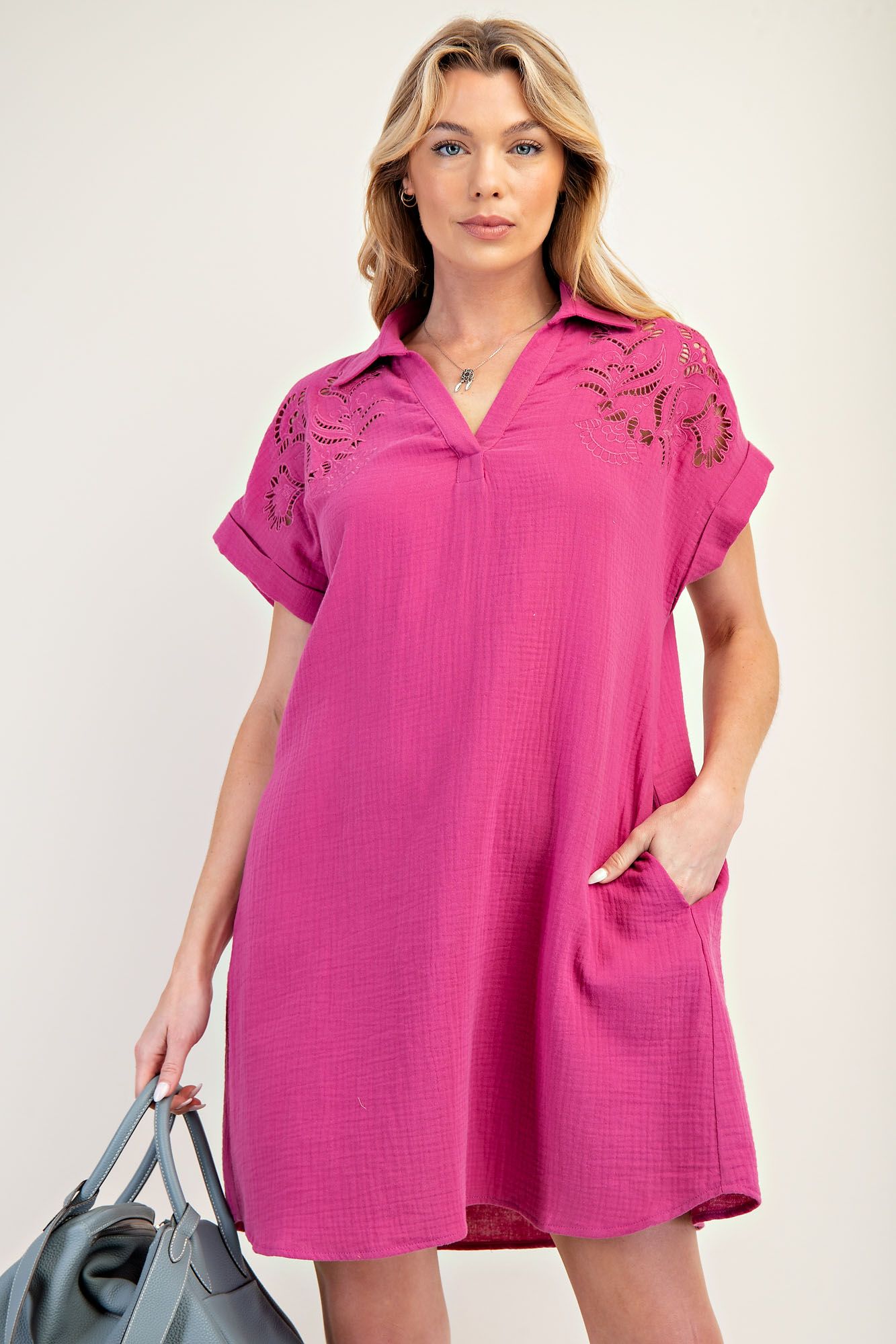 Embroidered Cotton Gauze Dress