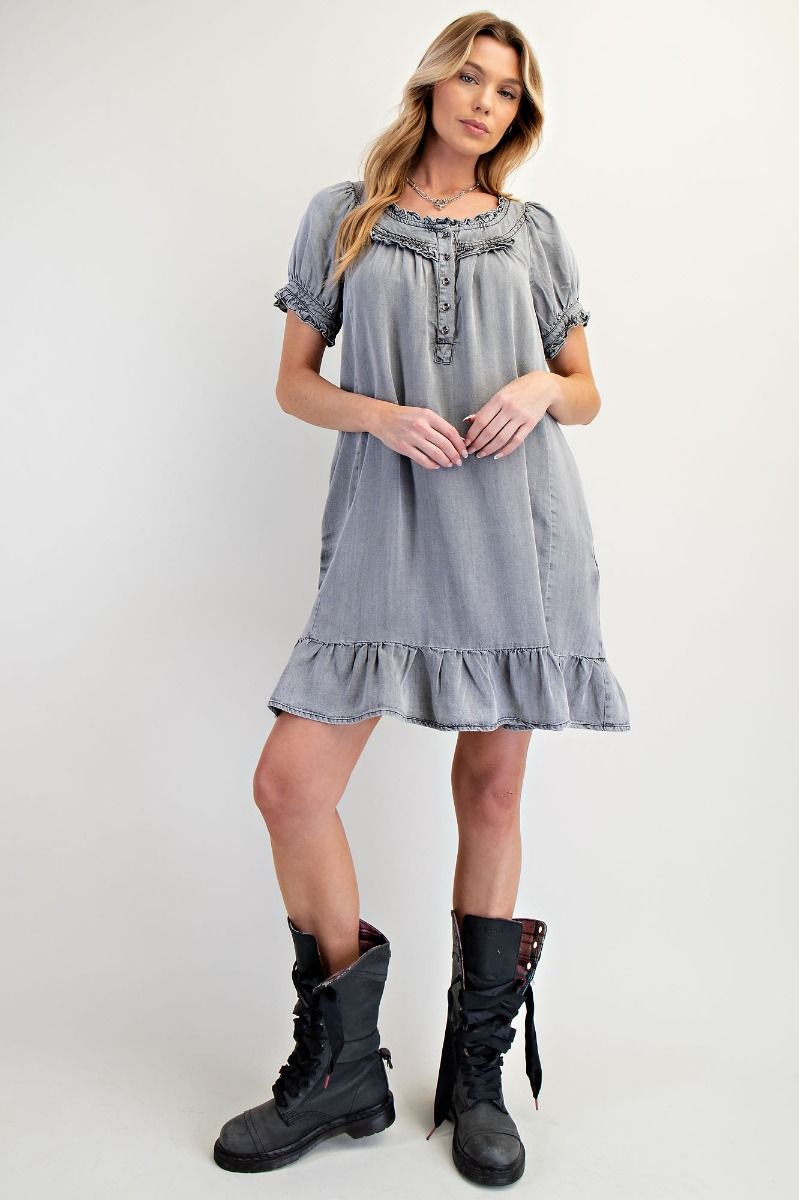 Washed Ruffled Dress