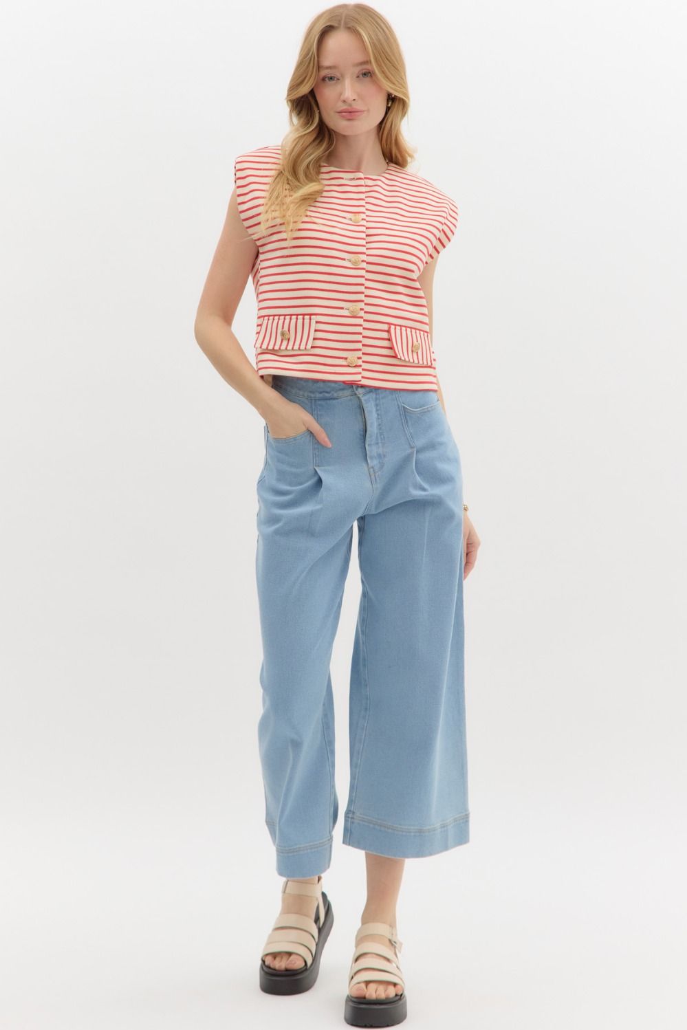 Denim High Waist Pants