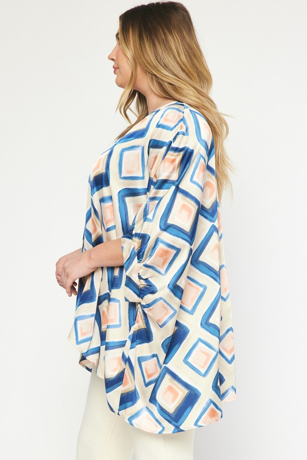 Printed V-Neck Blouse