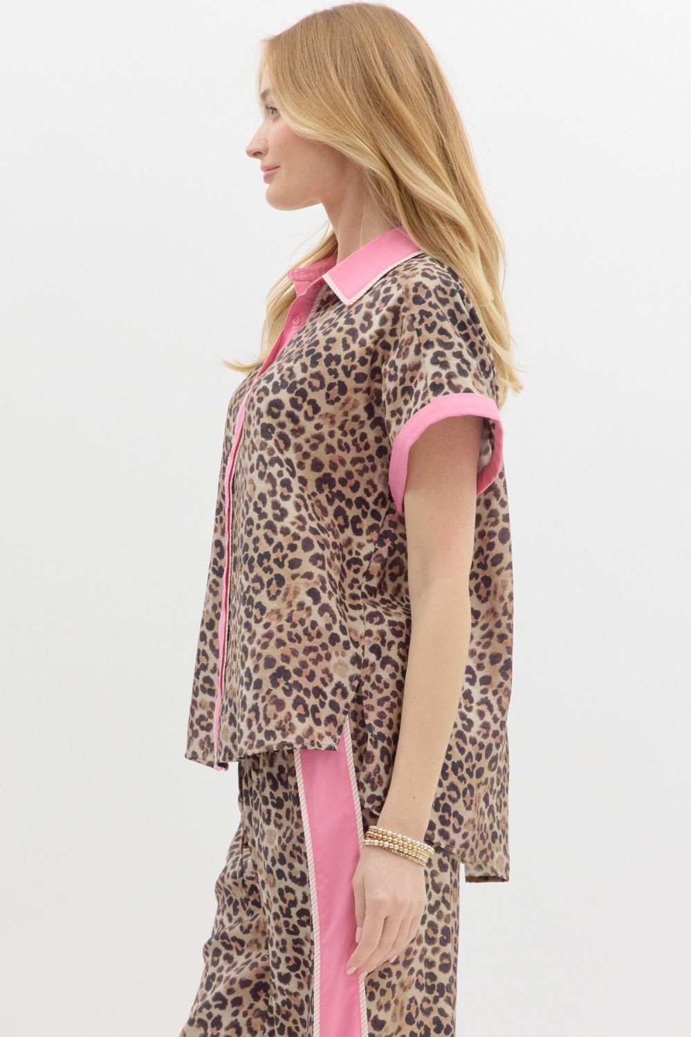 Leopard Print Button Top