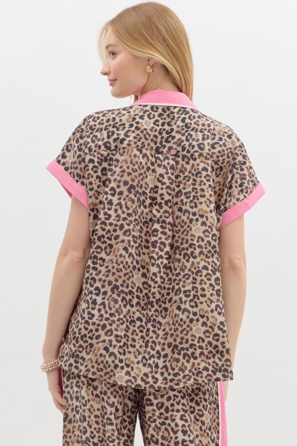 Leopard Print Button Top