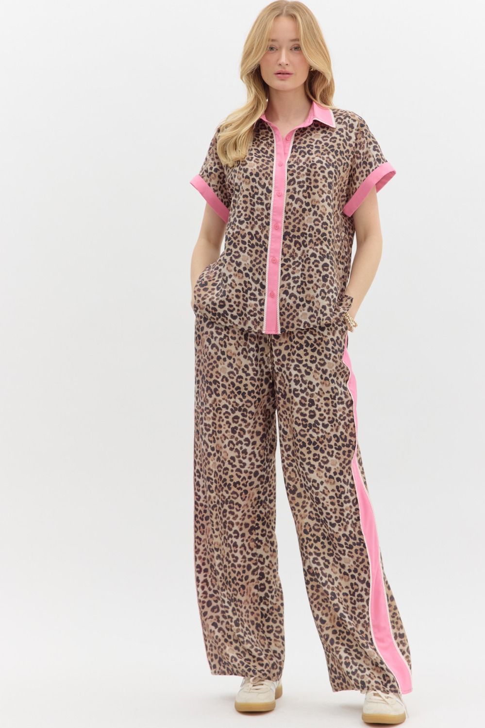 Leopard Print Button Top