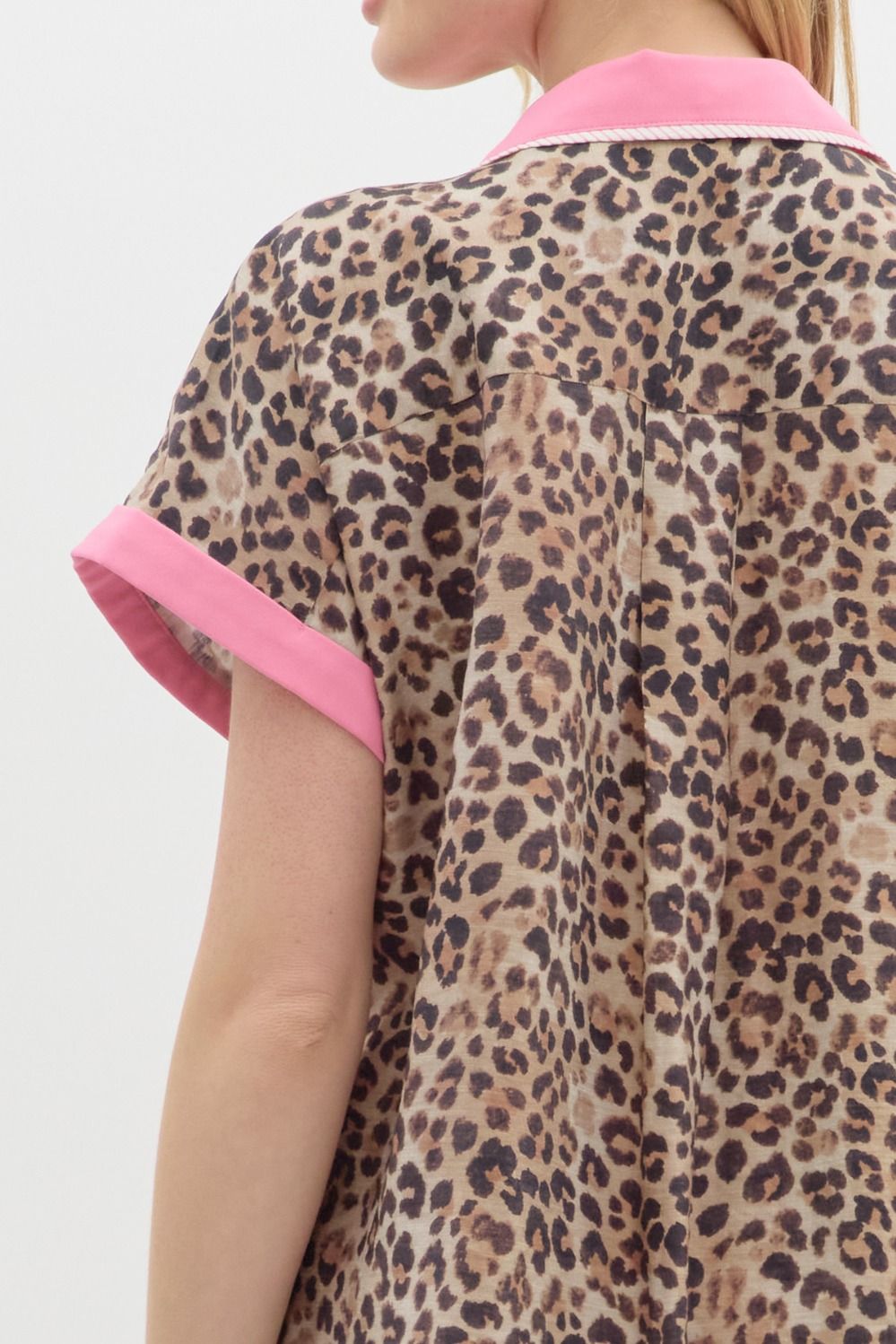 Leopard Print Button Top