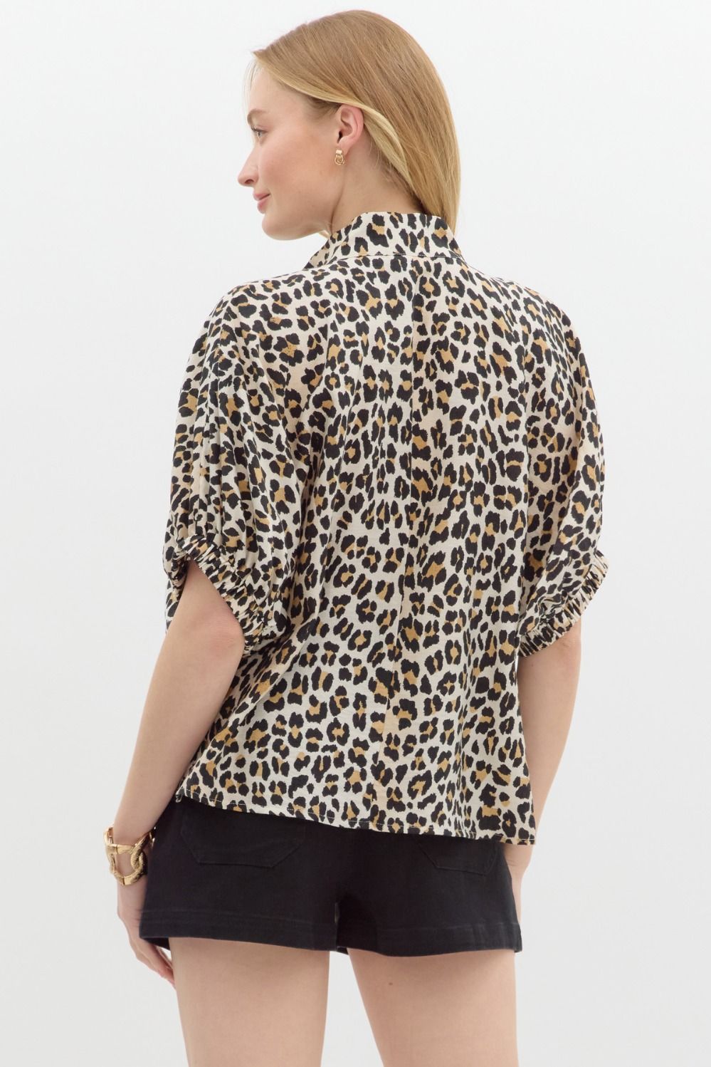 Leopard Print High Neck Top