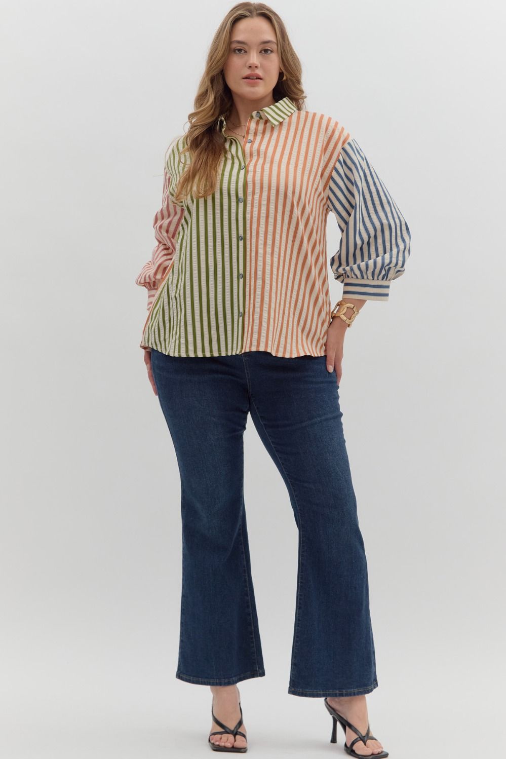 Colorblock Stripe Buttondown