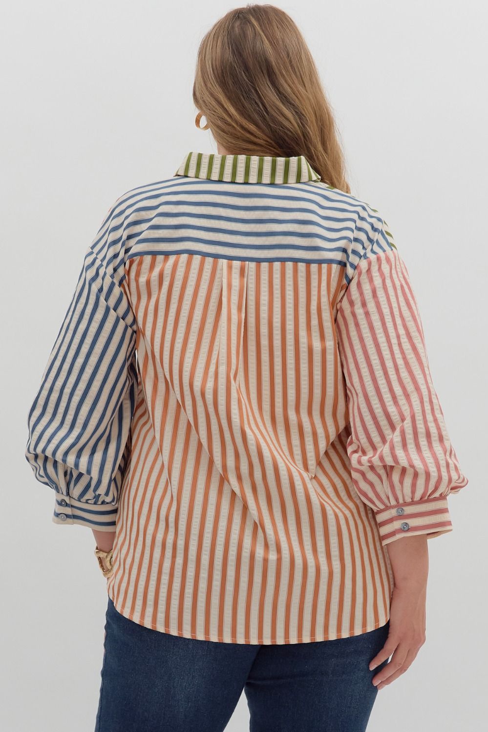 Colorblock Stripe Buttondown