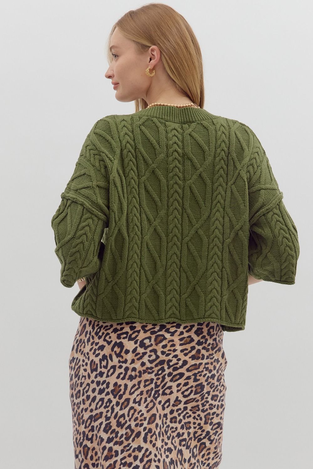 3/4 Sleeve Knit Sweater