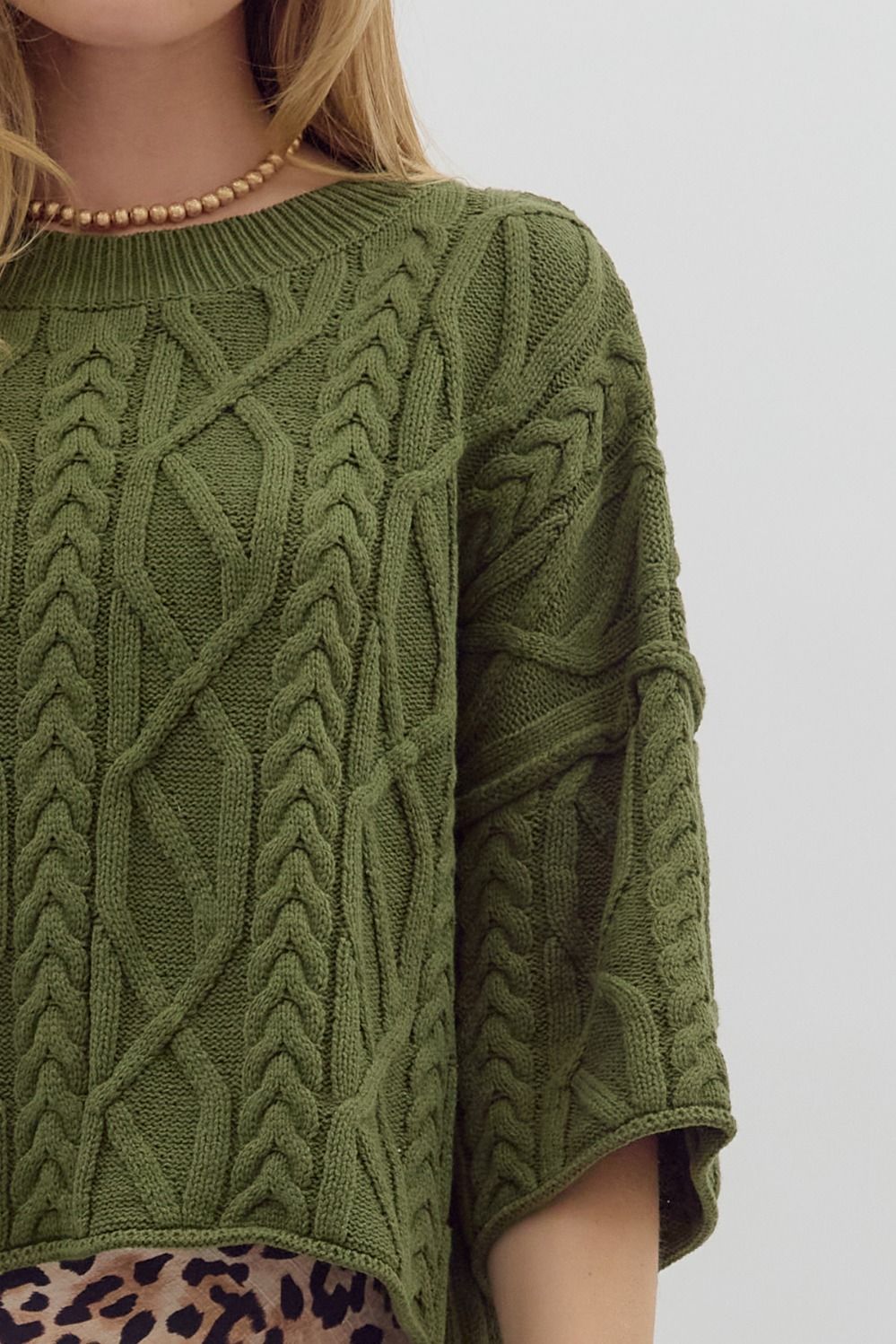 3/4 Sleeve Knit Sweater