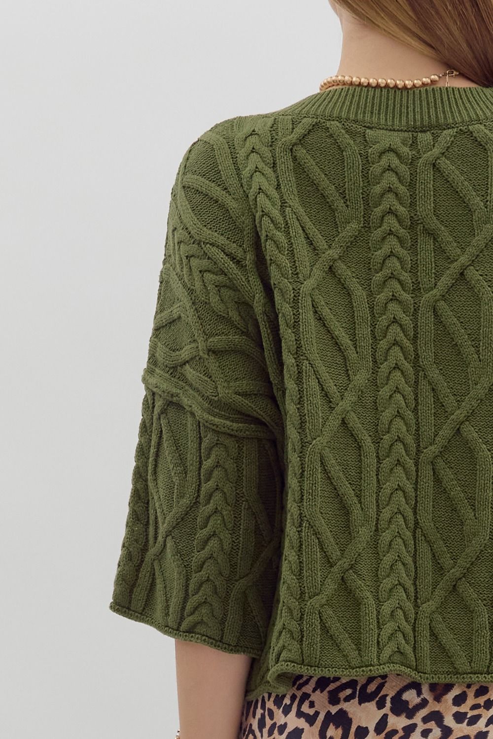 3/4 Sleeve Knit Sweater