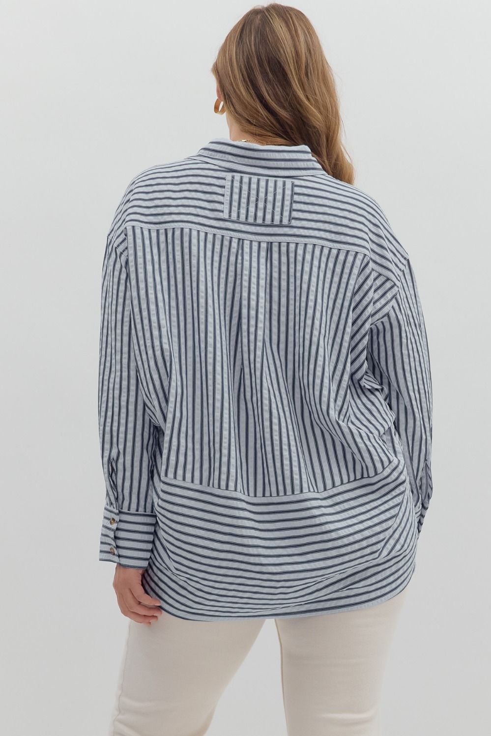 Stripe Textured Button Down