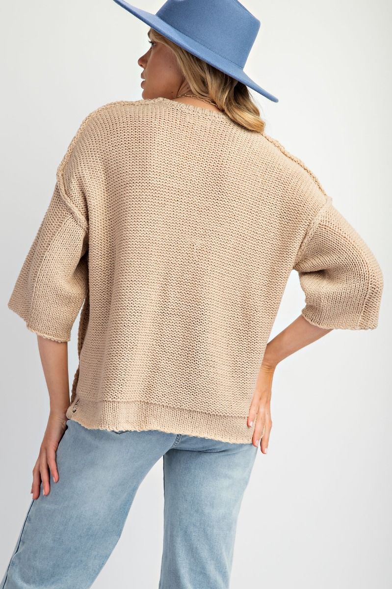 Half Sleeve Knit Sweater