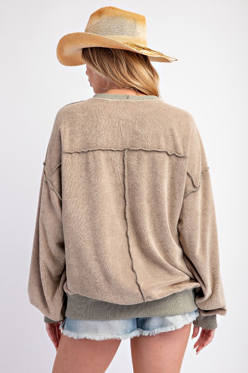 Wild Soul Print Towel Knit Pullover