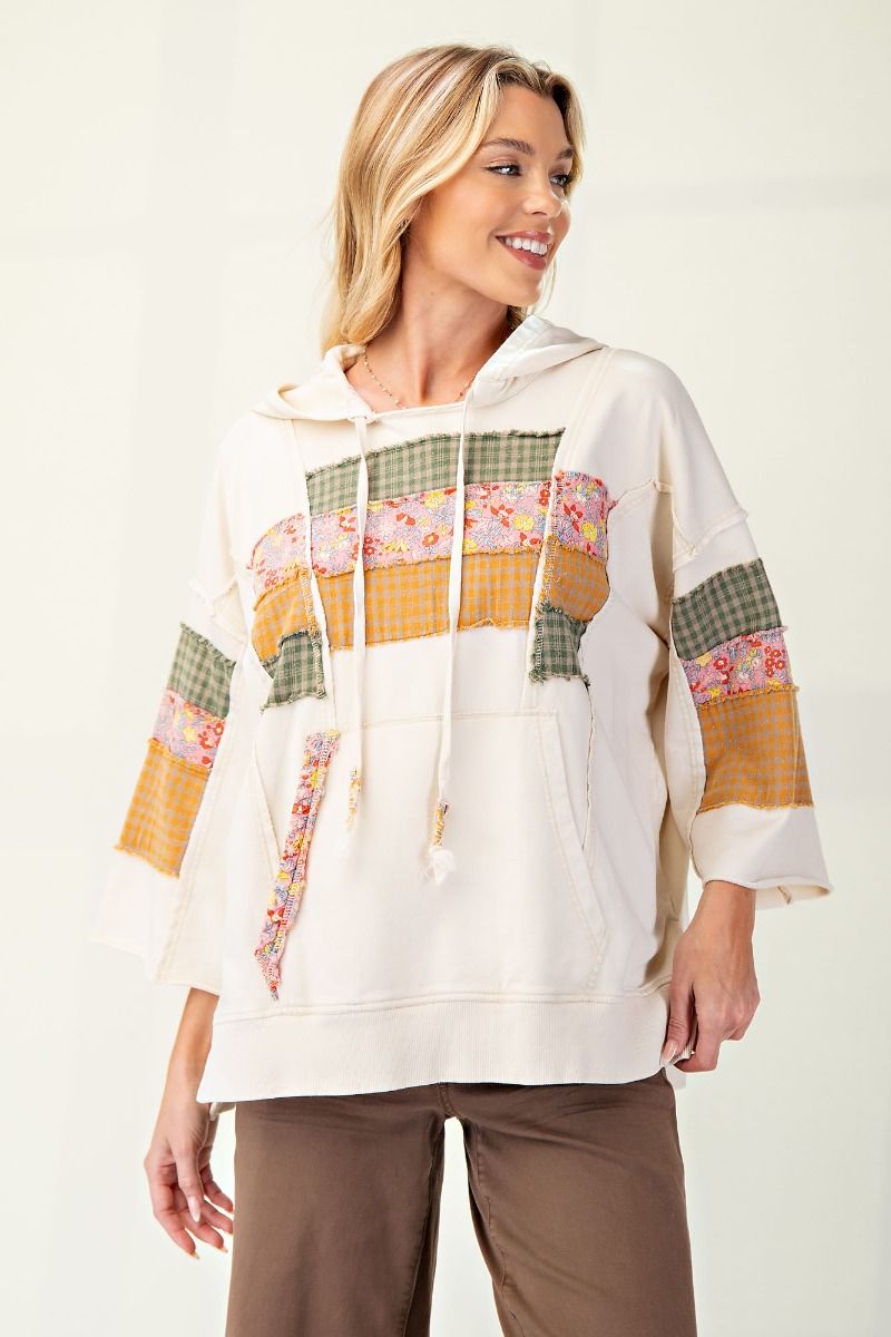 Patch Print Mineral Washed Hoodie