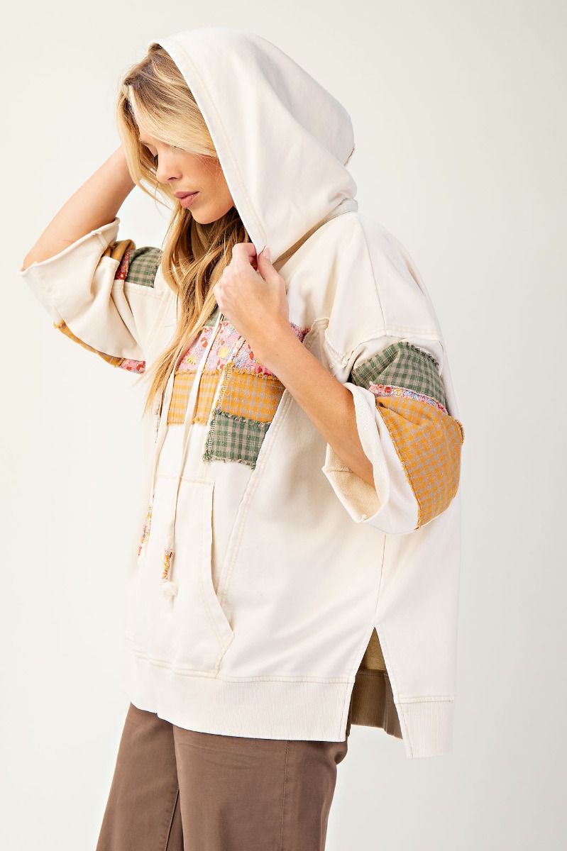 Patch Print Mineral Washed Hoodie