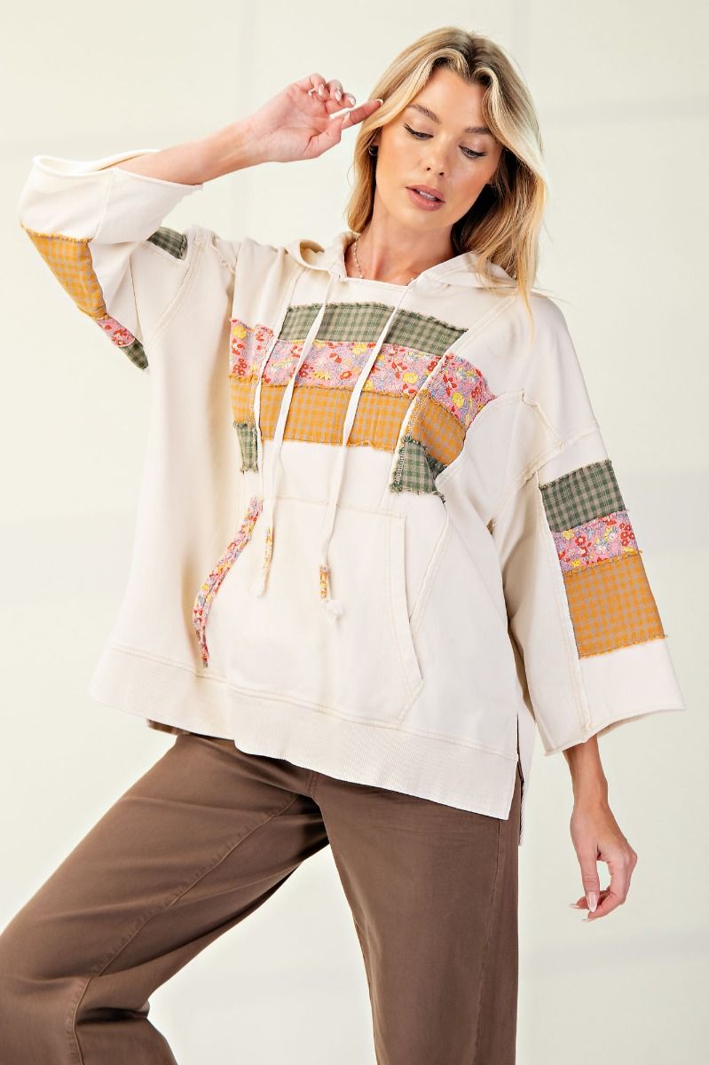 Patch Print Mineral Washed Hoodie