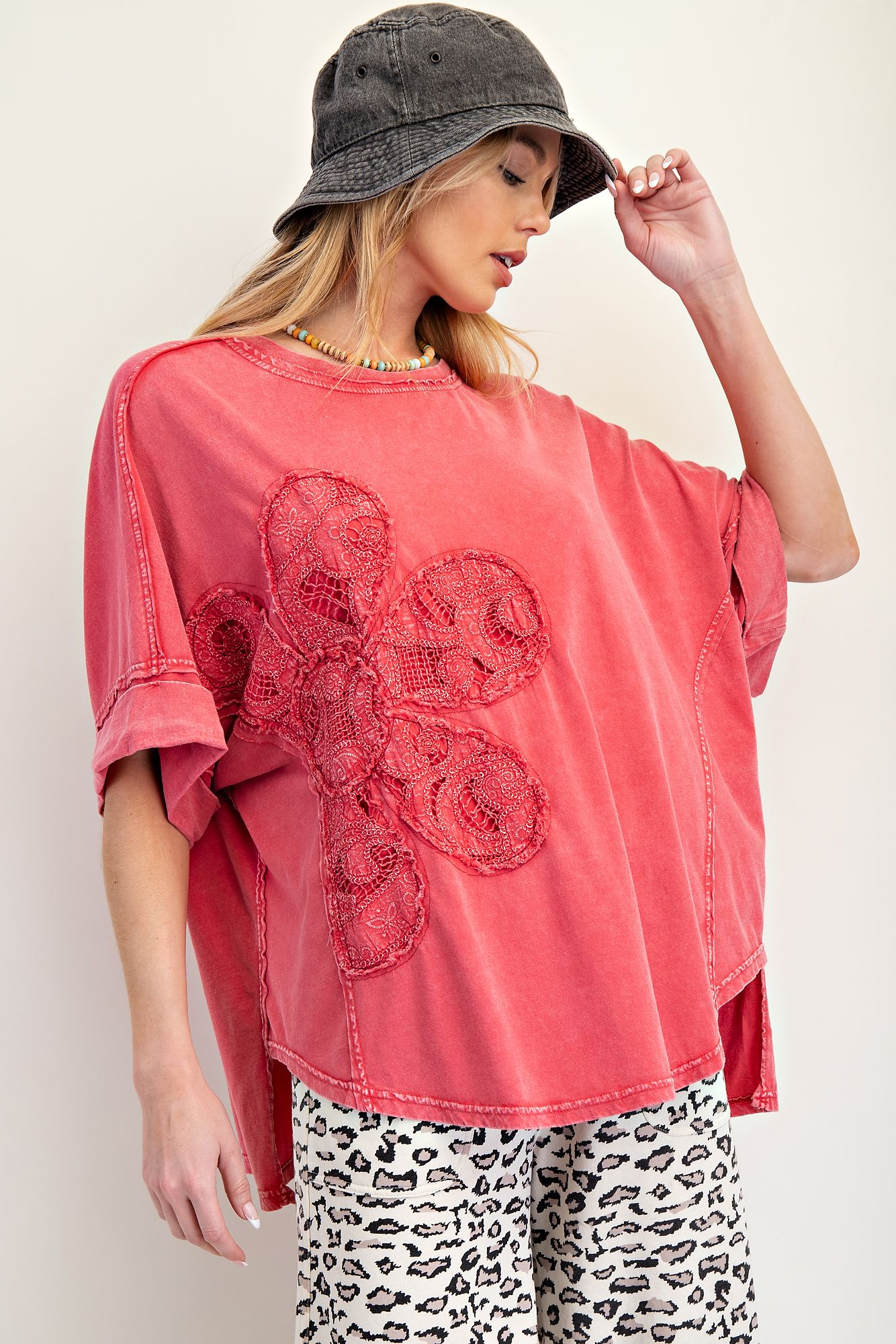 Lace Flower Patch Top