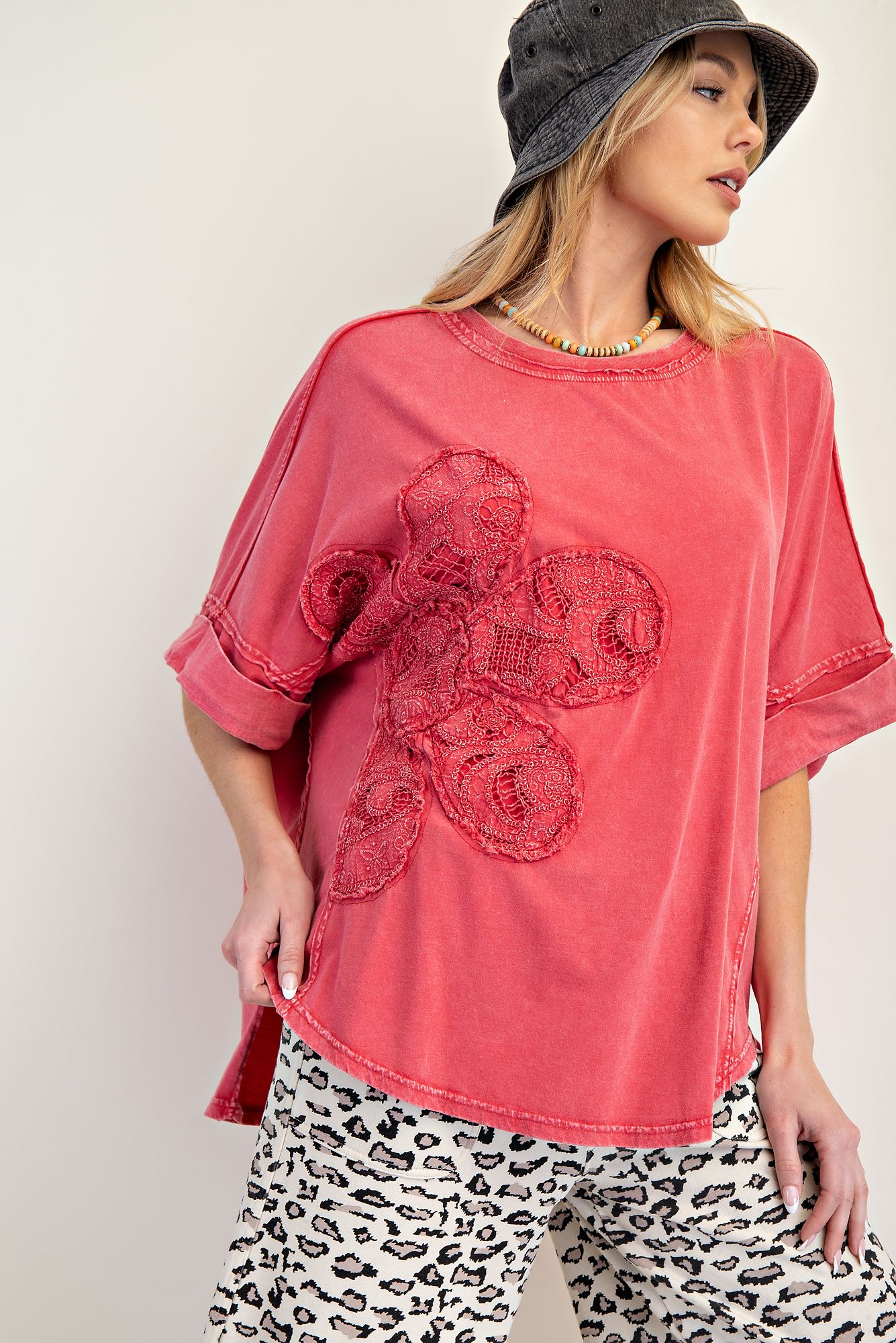 Lace Flower Patch Top
