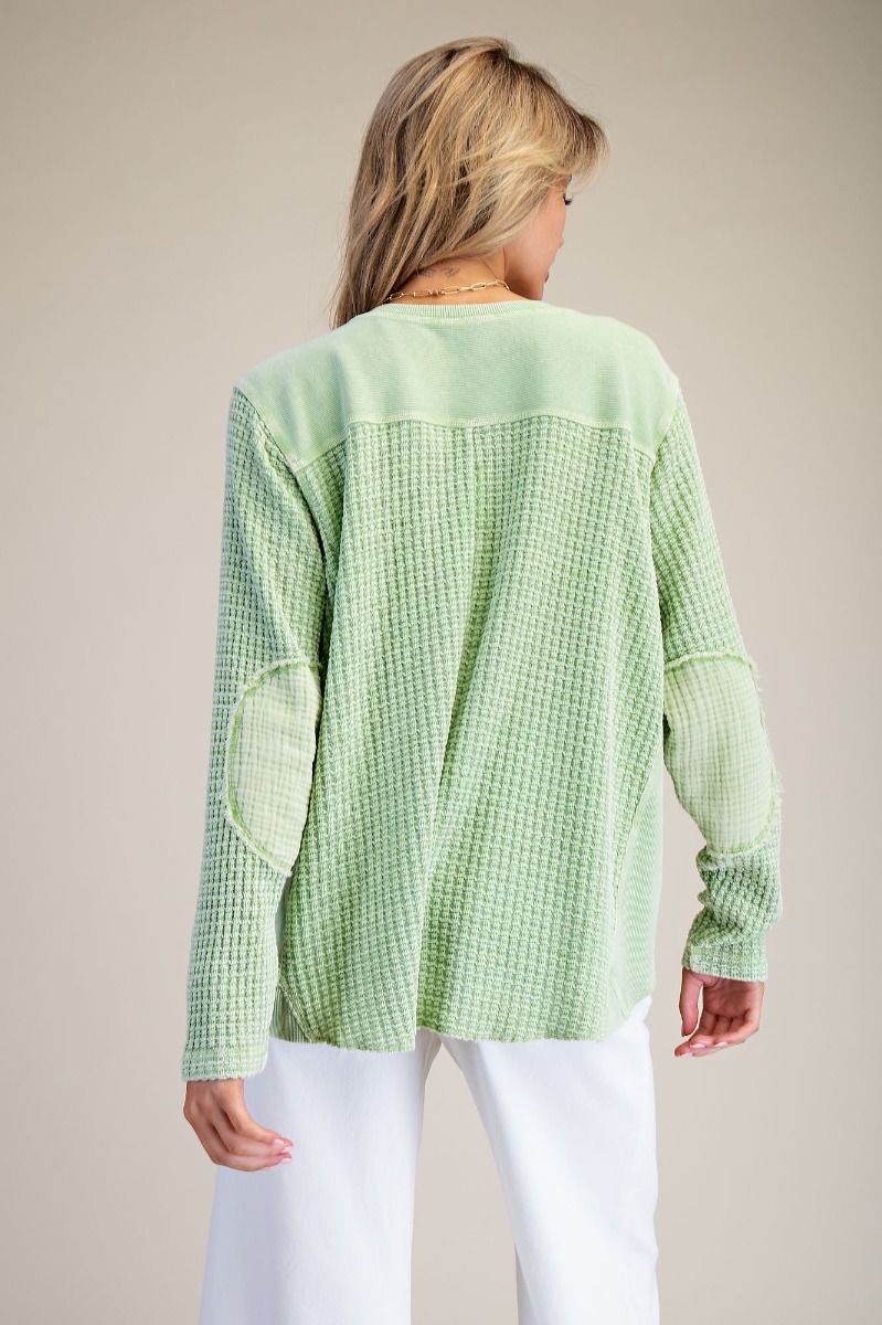 Thermal Waffle Knit Top