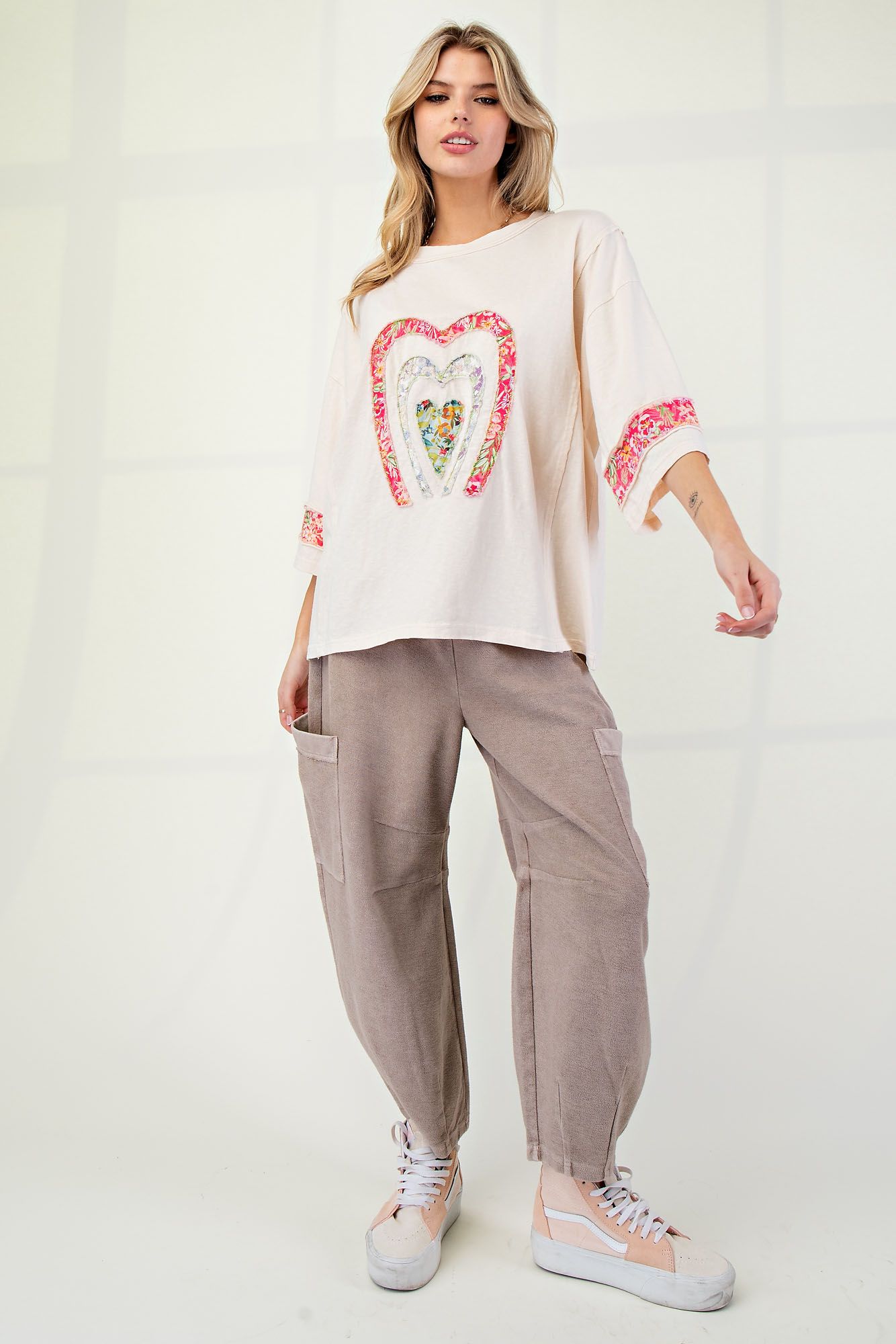 Heart Patch Cotton Top