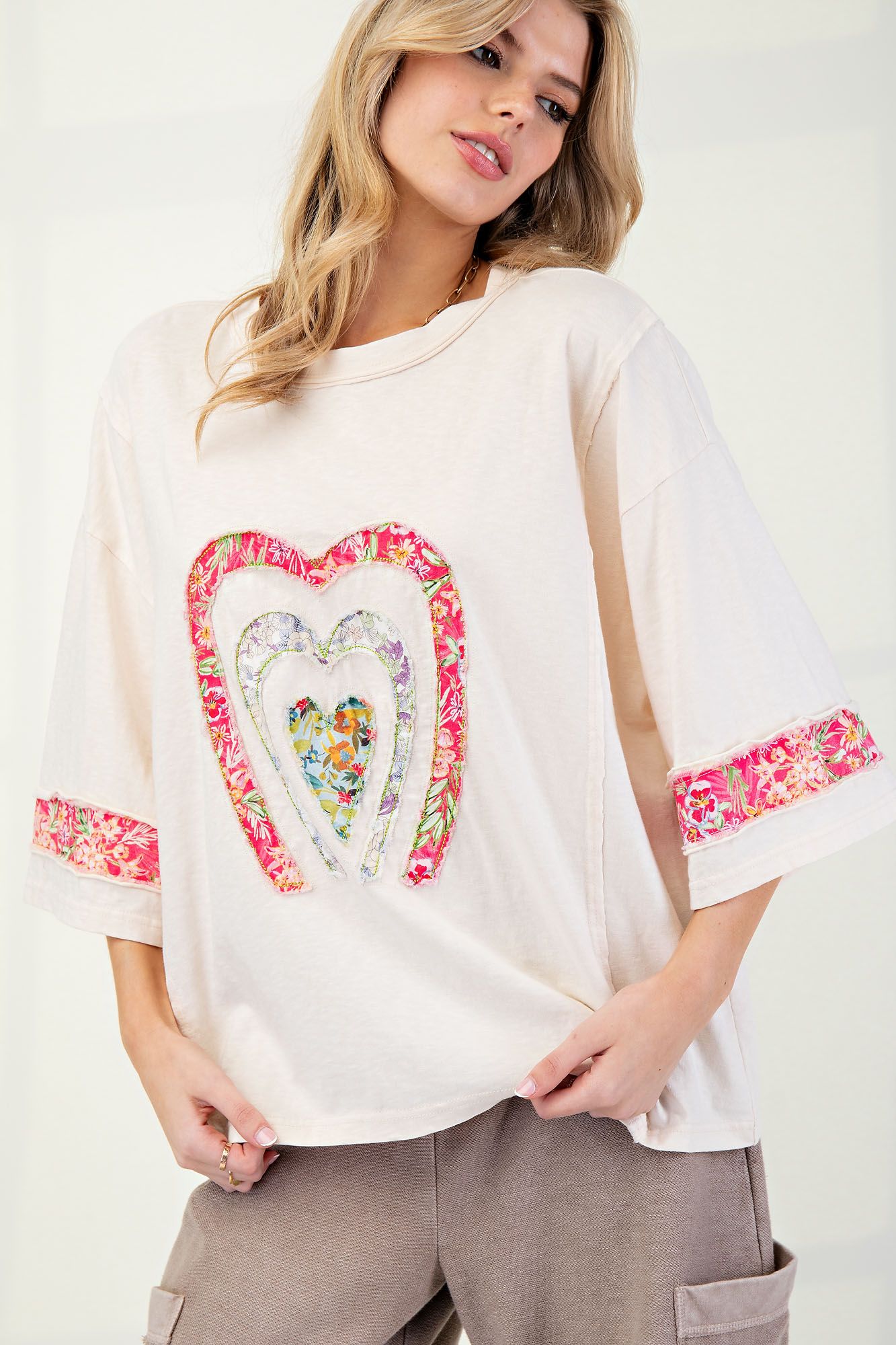 Heart Patch Cotton Top