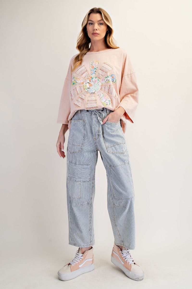 Sun Patchwork Mineral Washed Top