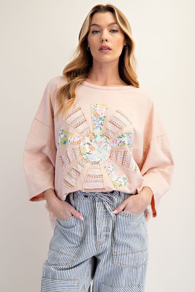 Sun Patchwork Mineral Washed Top