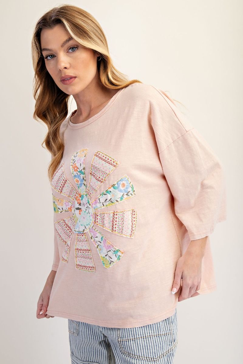 Sun Patchwork Mineral Washed Top