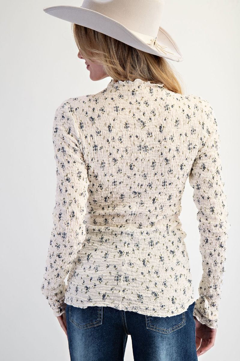 Fitted Floral Smocked Top