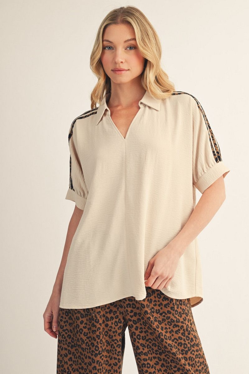 Textured Leopard Top