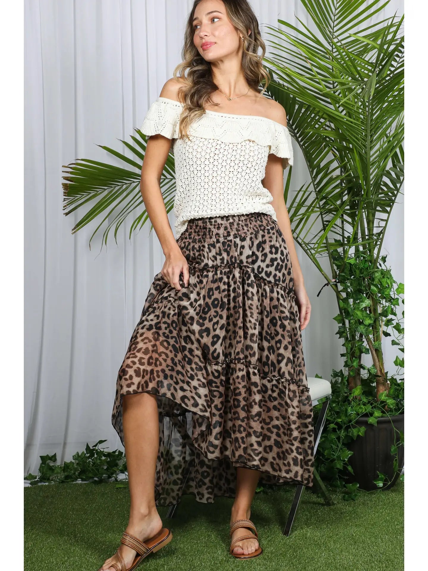 Leopard Tiered Skirt