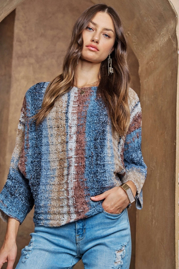 Boat Neck Stripe Sweater