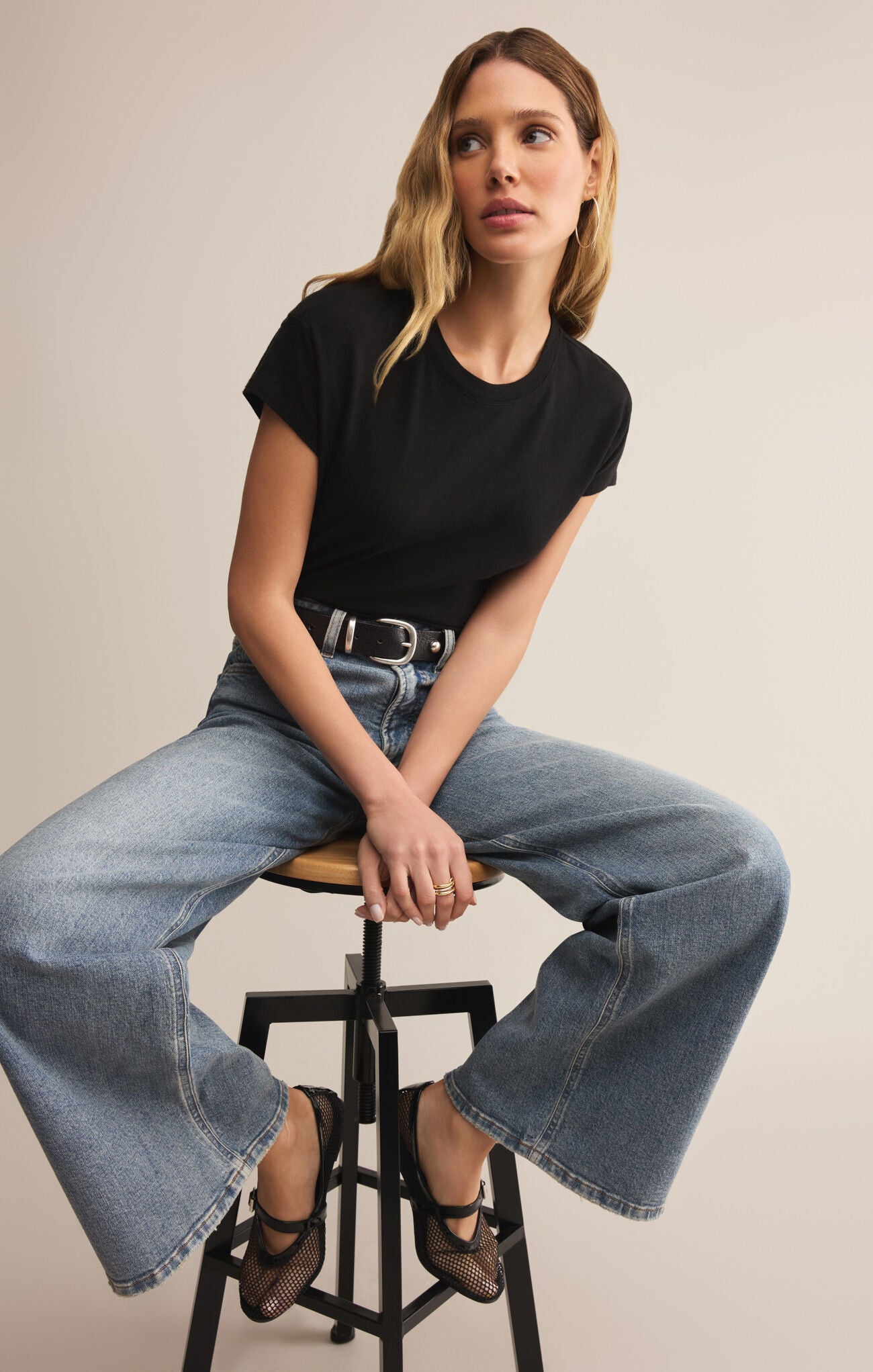 Modern Slub Tee in Black
