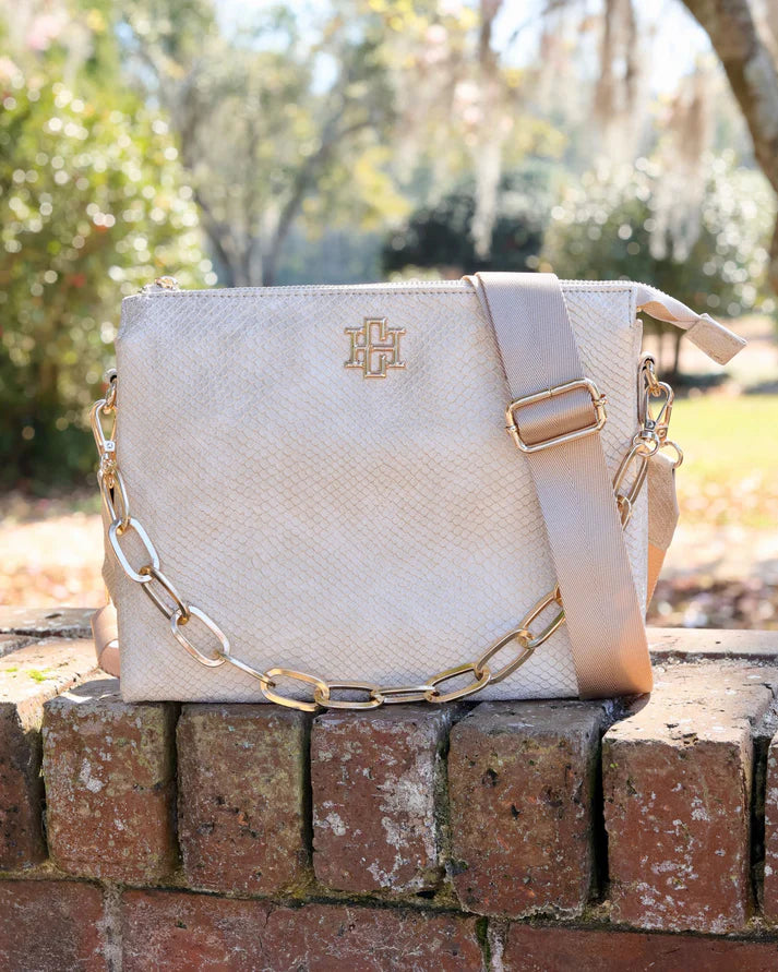 Ariana Crossbody in Shimmer Champagne