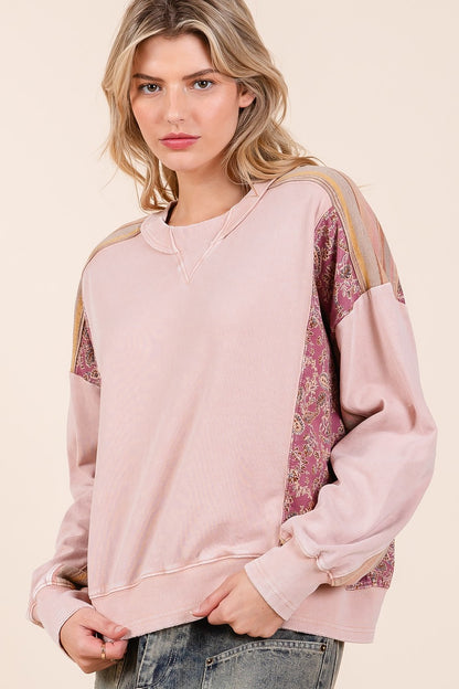 Patchwork French Terry Pullover