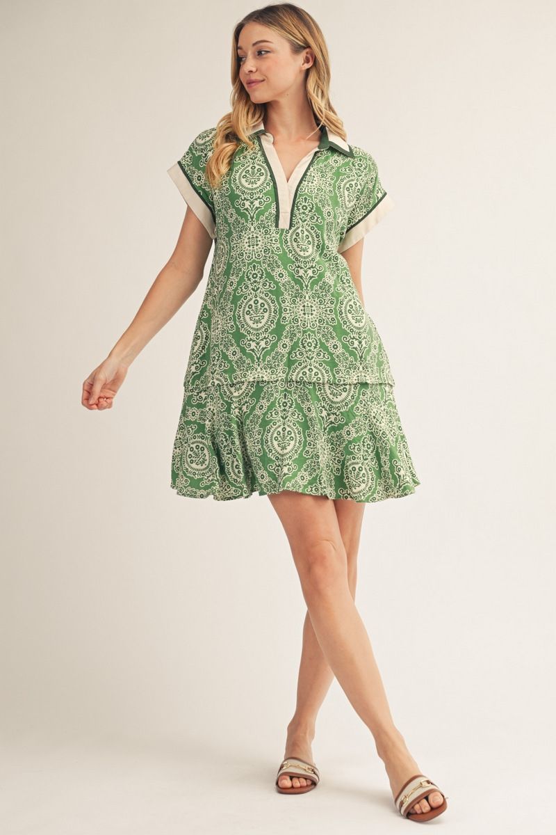 Baroque Drop Shoulder Dress