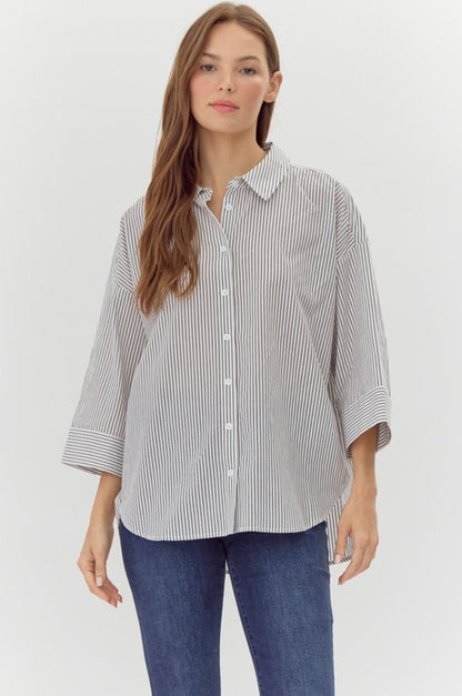 Pinstripe Button Down