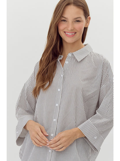 Pinstripe Button Down