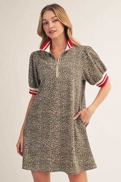 Leopard Zip Up Dress