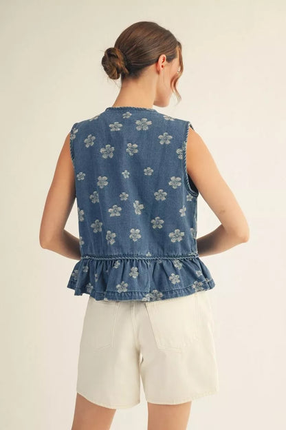 Denim Tie Vest
