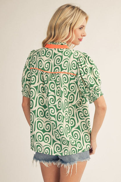Green Swirl Top