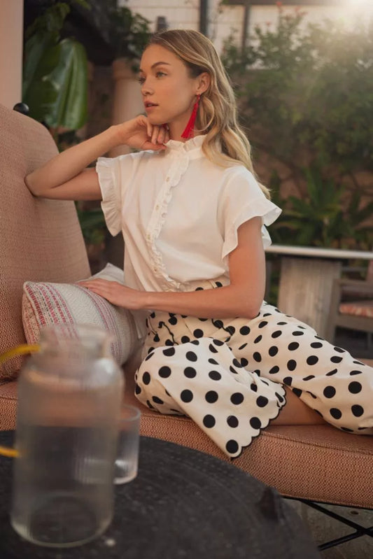 Ruffle Cotton Blouse