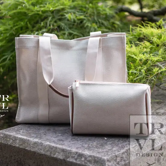 Luxe Linen XL Runaround Tote - Sand-Coco