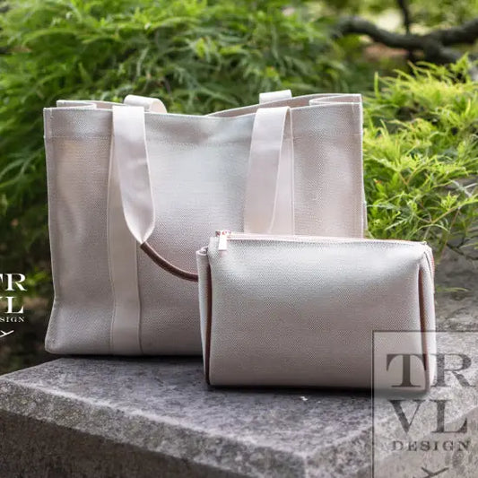Luxe Linen XL Runaround Tote - Sand-Coco