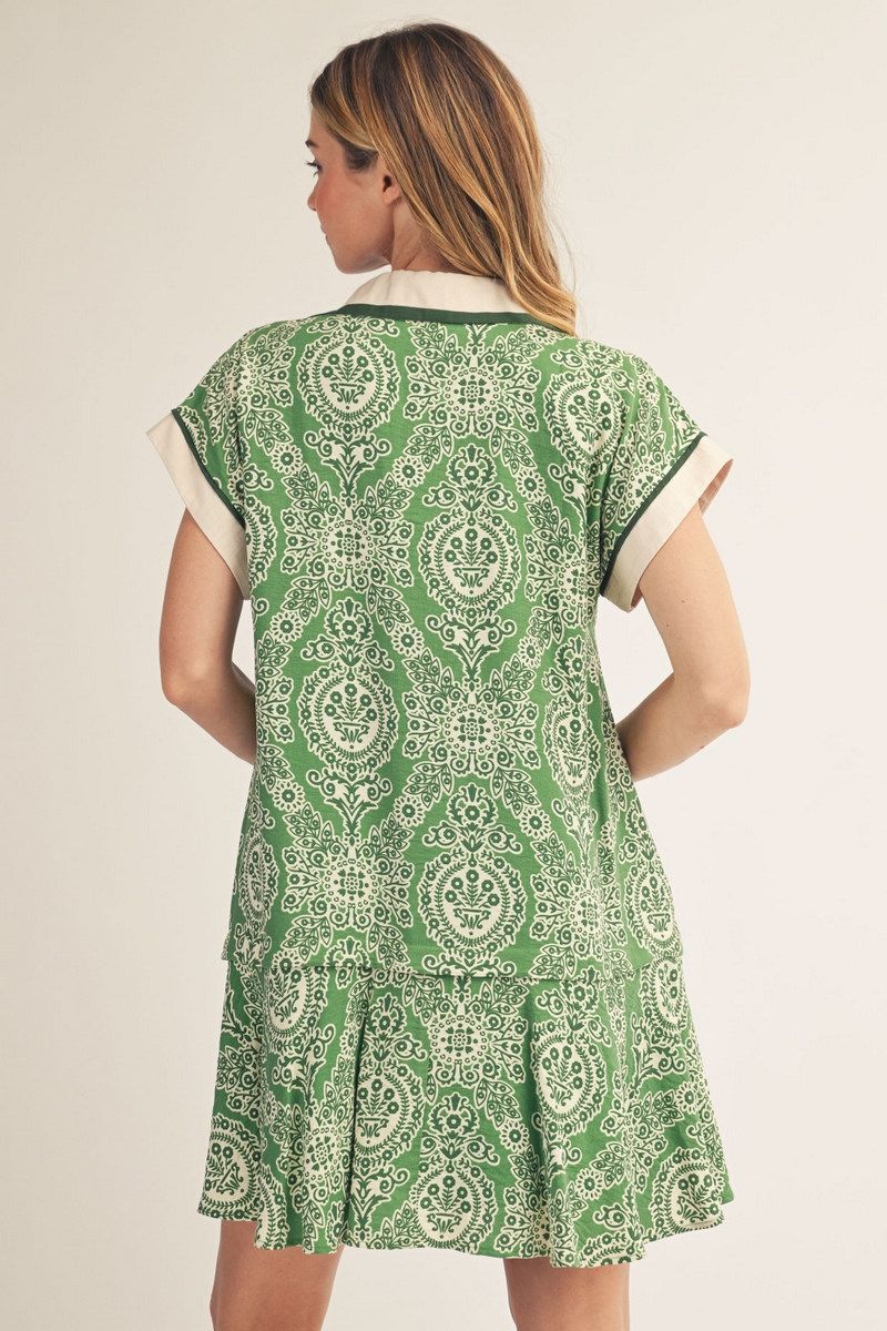 Baroque Drop Shoulder Dress