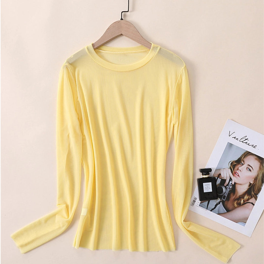 Candy Color Mesh Long Sleeve