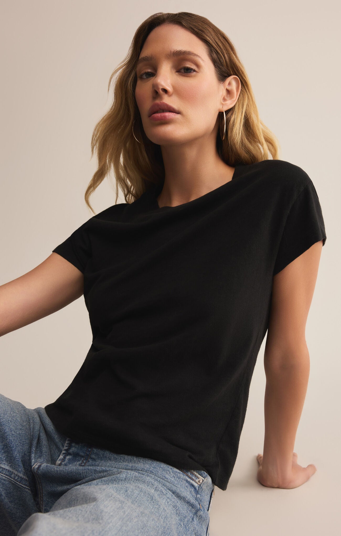 Modern Slub Tee in Black