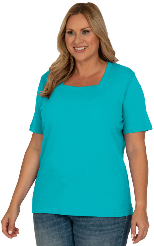 Square Neck Short Sleeve Top